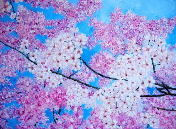 Flor de cerezo. Pintura. ARTE . —  Fotos de Stock