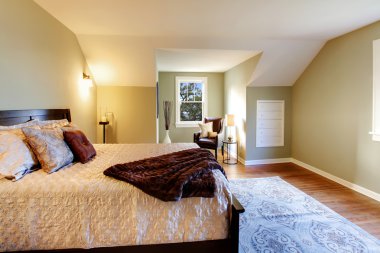 taze yeşil yatak odası modern kahverengi