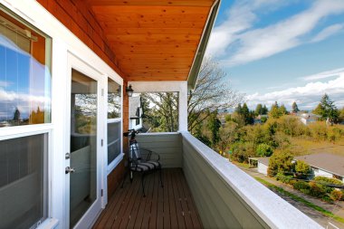 View from the balcony of the spring neighboorhood near Seattle. clipart