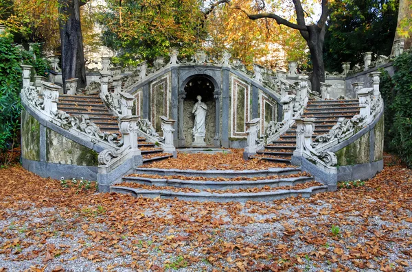 stock image Old museum mention court yard with stair case and scalptures.