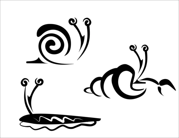 蜗牛、 蛞蝓和寄居蟹概念集 — 图库矢量图片