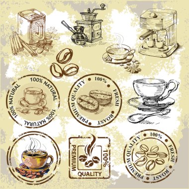 Vector coffee elements clipart