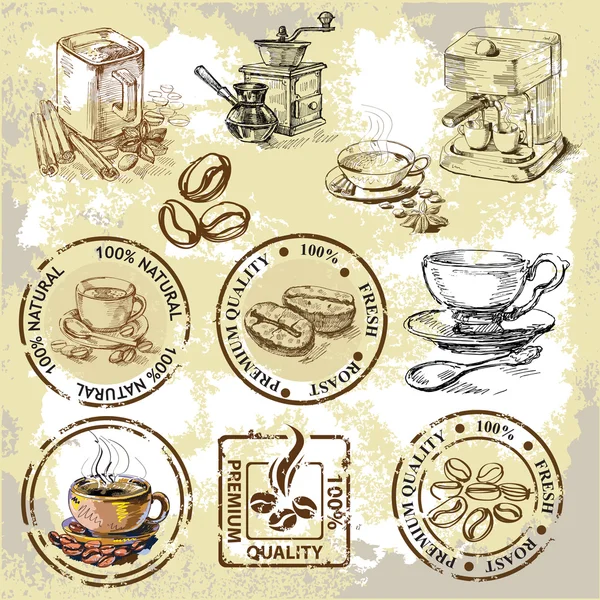 Elementos de café vectorial — Archivo Imágenes Vectoriales