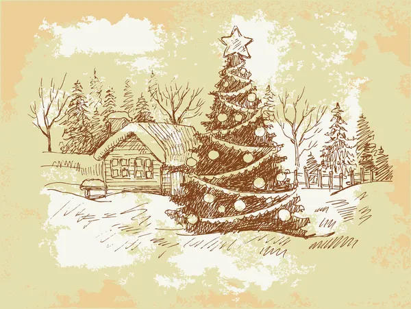 ビンテージ クリスマス カード . — ストックベクタ