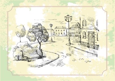 Old street background clipart