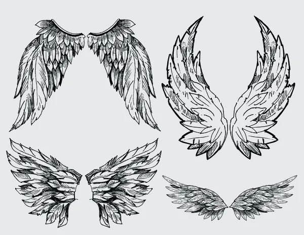 Vleugels vector set — Stockvector