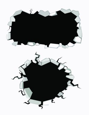 Set of cracks clipart