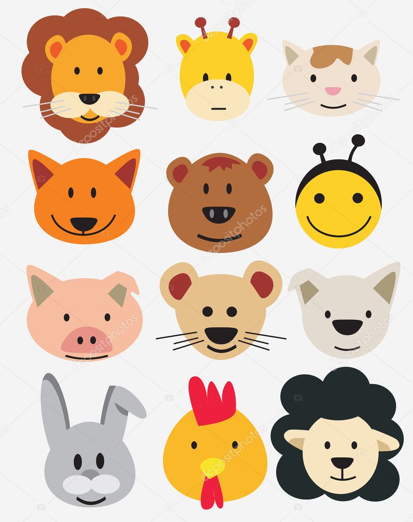 51,224 ilustraciones de stock de Animal face icon | Depositphotos®