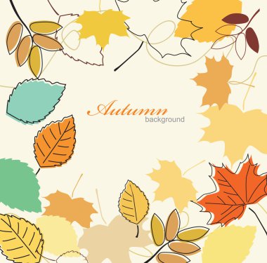 Autumn leaves falling clipart