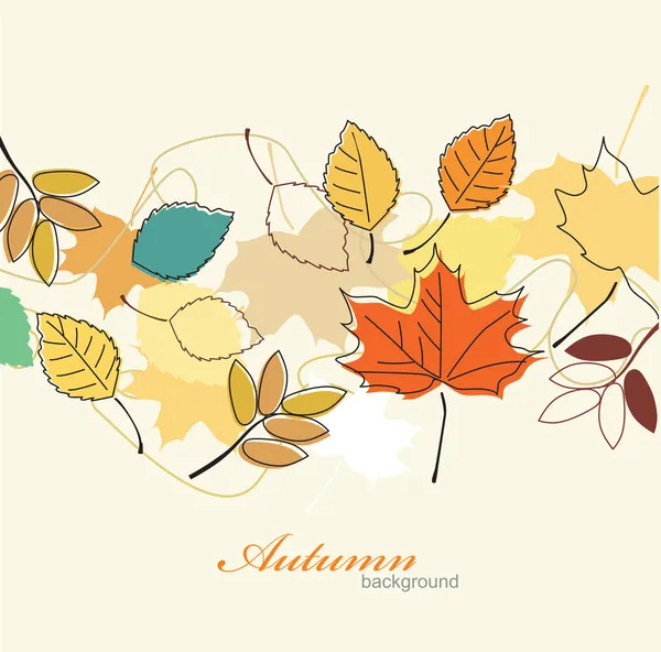 Autumn leaves falling — Stock Vector