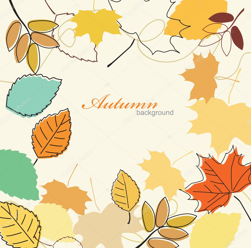 Autumn leaves falling