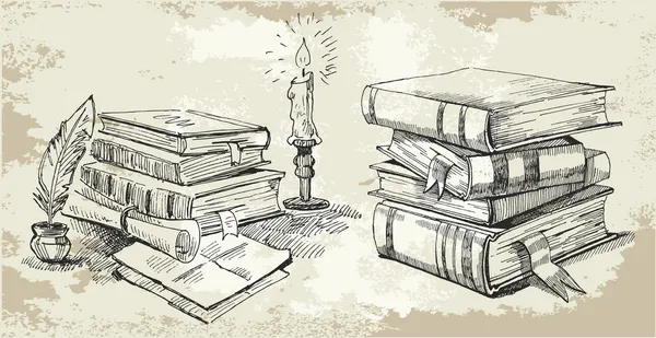 Стек книг — стоковый вектор