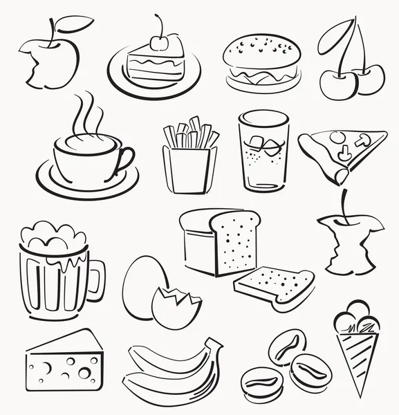 Icone alimentari — Vettoriale Stock