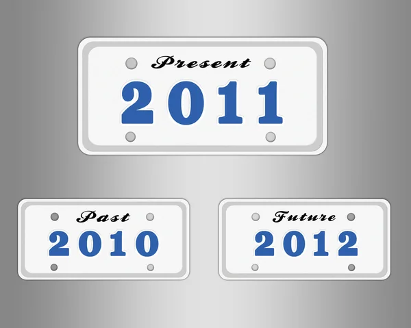 License plate with year — Stock Photo, Image