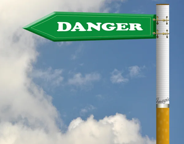 위험 담배도로 표지판 — 스톡 사진
