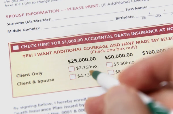 Accidental death insurance — Stock Photo, Image