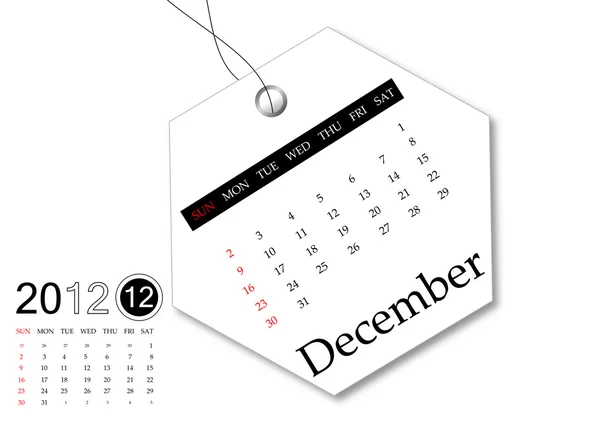 Diciembre de 2012 calendario —  Fotos de Stock
