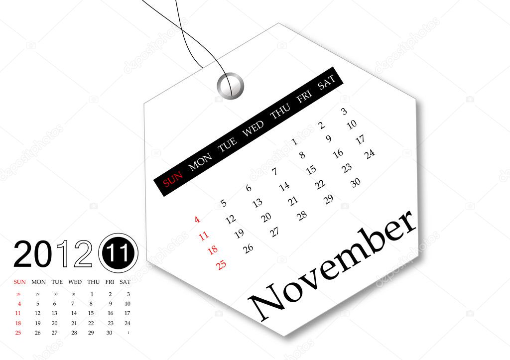 November of 2012 calendar Stock Photo © payphoto #7154799