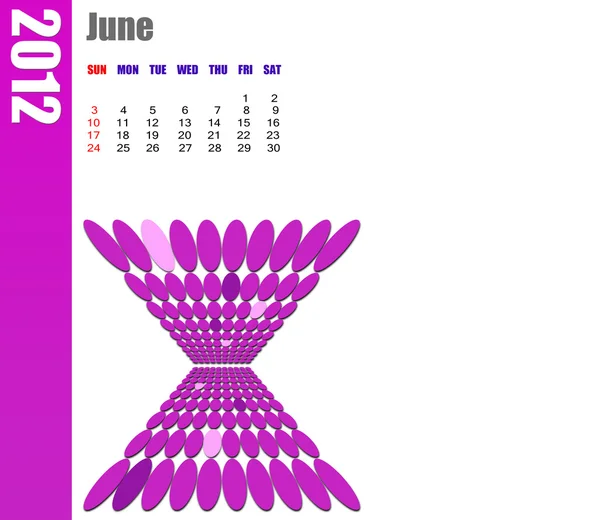 Červen 2012 kalendář — Stock fotografie