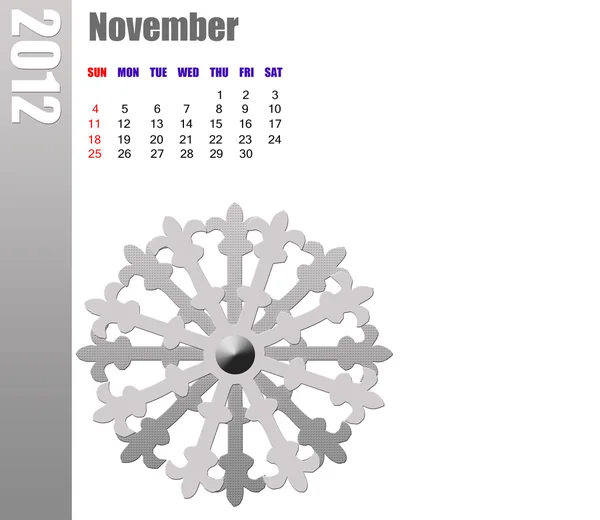 Ноябрь 2012 календарь — стоковое фото
