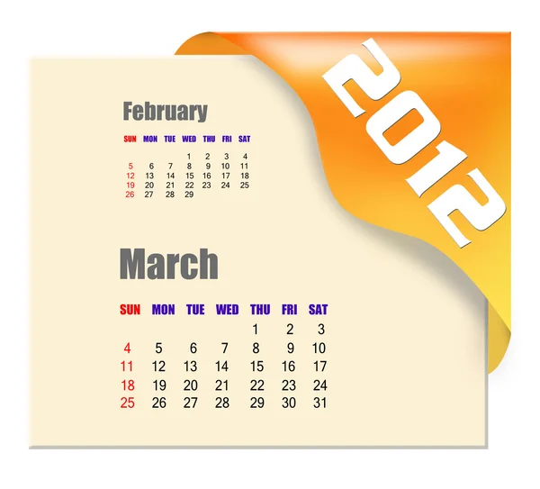 Marzo 2012 calendario — Foto Stock
