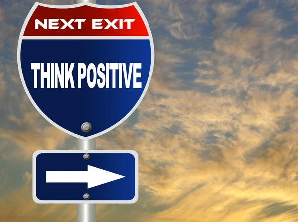 Think positive road sign — Stock Photo, Image