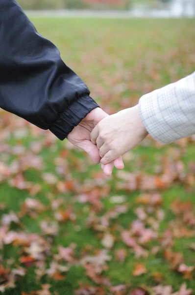 Amantes casal de mãos dadas — Fotografia de Stock