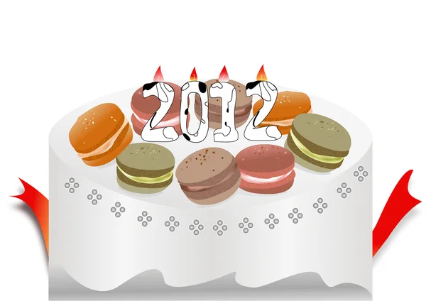 2012 年日历的蛋糕设计 — 图库照片