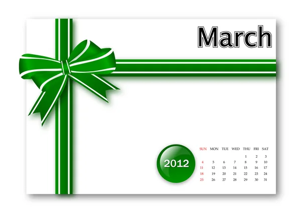Március 2012 naptár — Stock Fotó