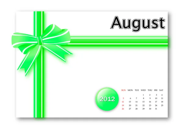 Augustus van 2012 kalender — Stockfoto