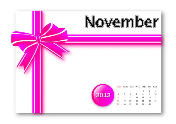 Novembro de 2012 calendário — Fotografia de Stock