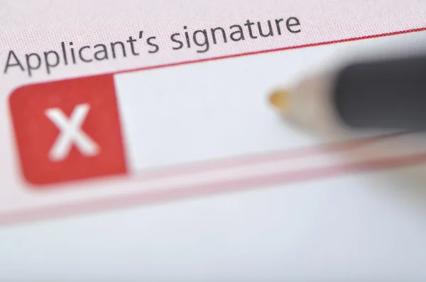 Applicant's signature — Stock Photo, Image