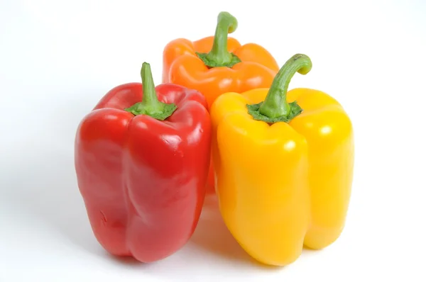 Colorful bell peppers with clipping path — Stock Photo, Image