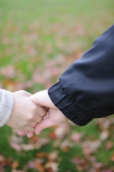Amantes casal de mãos dadas — Fotografia de Stock