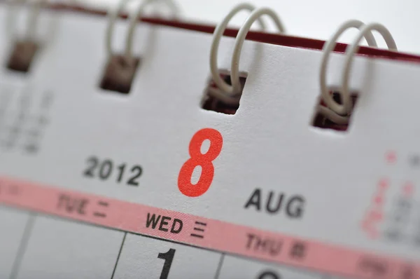 Augusti i kalendern 2012 — Stockfoto