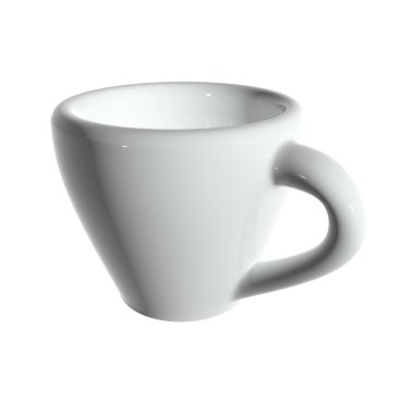 3d rendering white tea cup isolated without shadow