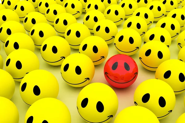 stock image Isolated glossy 3d standard smiling smileys