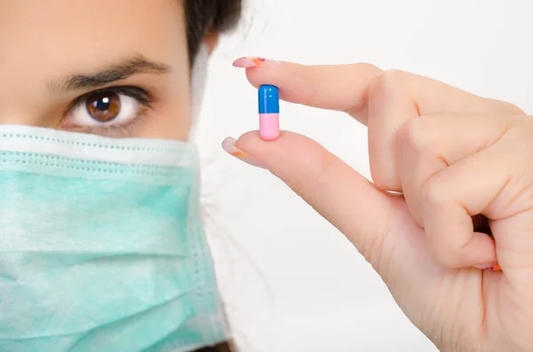 stock image Woman with pill