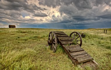 Old Prairie Wheel Cart Saskatchewan