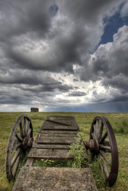 Yaşlı Çayır tekerlekli cart saskatchewan