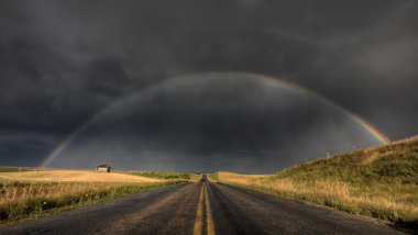 Prairie fırtına gökkuşağı saskatchewan