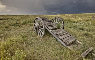 Yaşlı Çayır tekerlekli cart saskatchewan