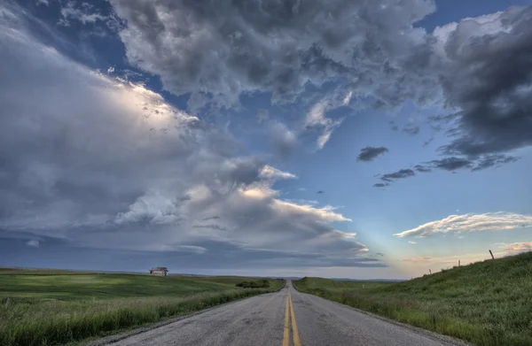 stock image Prairie Road and School House