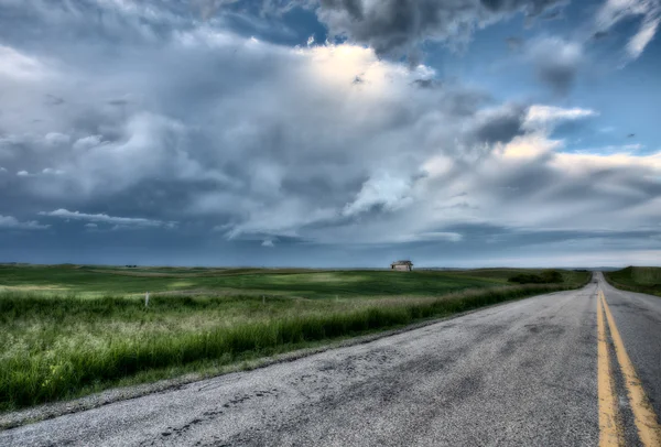 stock image Prairie Road and School House