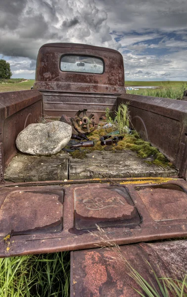 Vintage gård lastbilar — Stockfoto