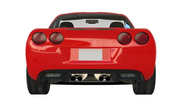 Задній вид на червоні американський спортивних автомобілів Ліцензійні Стокові Фото