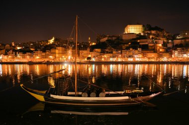 Traditional boat on the Douro river clipart