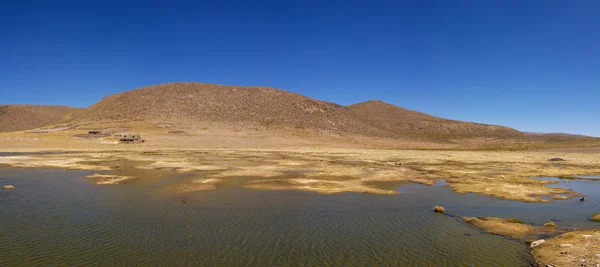Peruvian highland lake Rechtenvrije Stockafbeeldingen