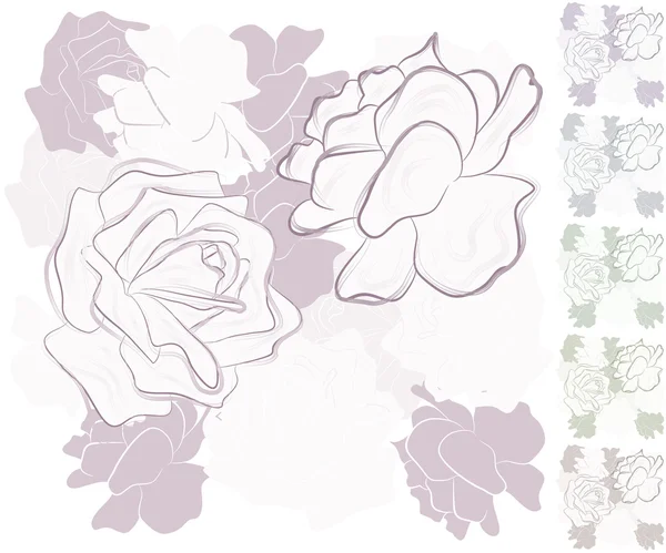 Seamless vector background with roses — Stock Vector