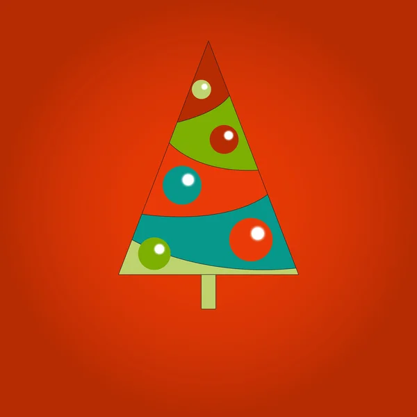 可爱彩色圣诞树矢量插画 — 图库矢量图片